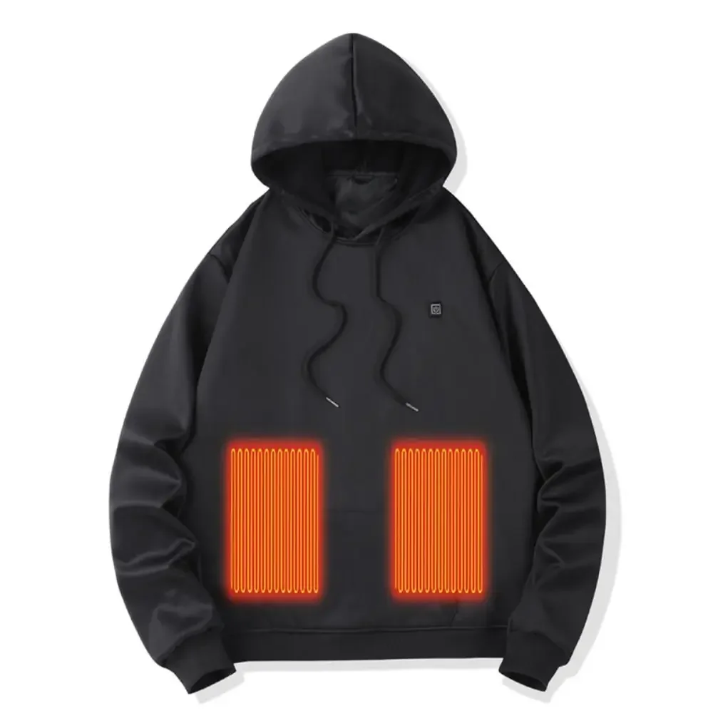 USB Heated Hoodies Washable Lightweight Electric Puffer Jackets 5 Heating Zones Keep Warm Heated Hoodie Coat Outdoor Sports