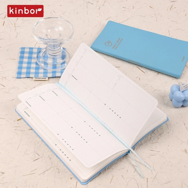 دفتر ملاحظات ناعم للجيب من Kinbor Weeks Plan، مخطط يومي أسبوعي، صفحتين في أسبوع، تسجيل الحياة، منظم وقت المجلات