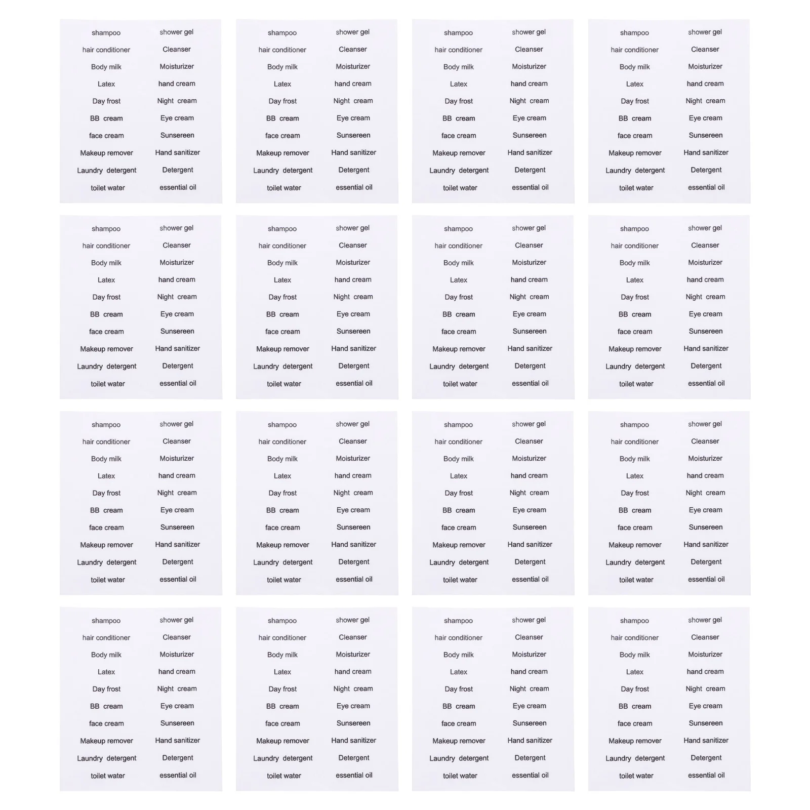 

30Pcs Travel Bottle Labels Waterproof Sticker for Bathroom Toiletries Shampoo Lotion Glass Containers Organization