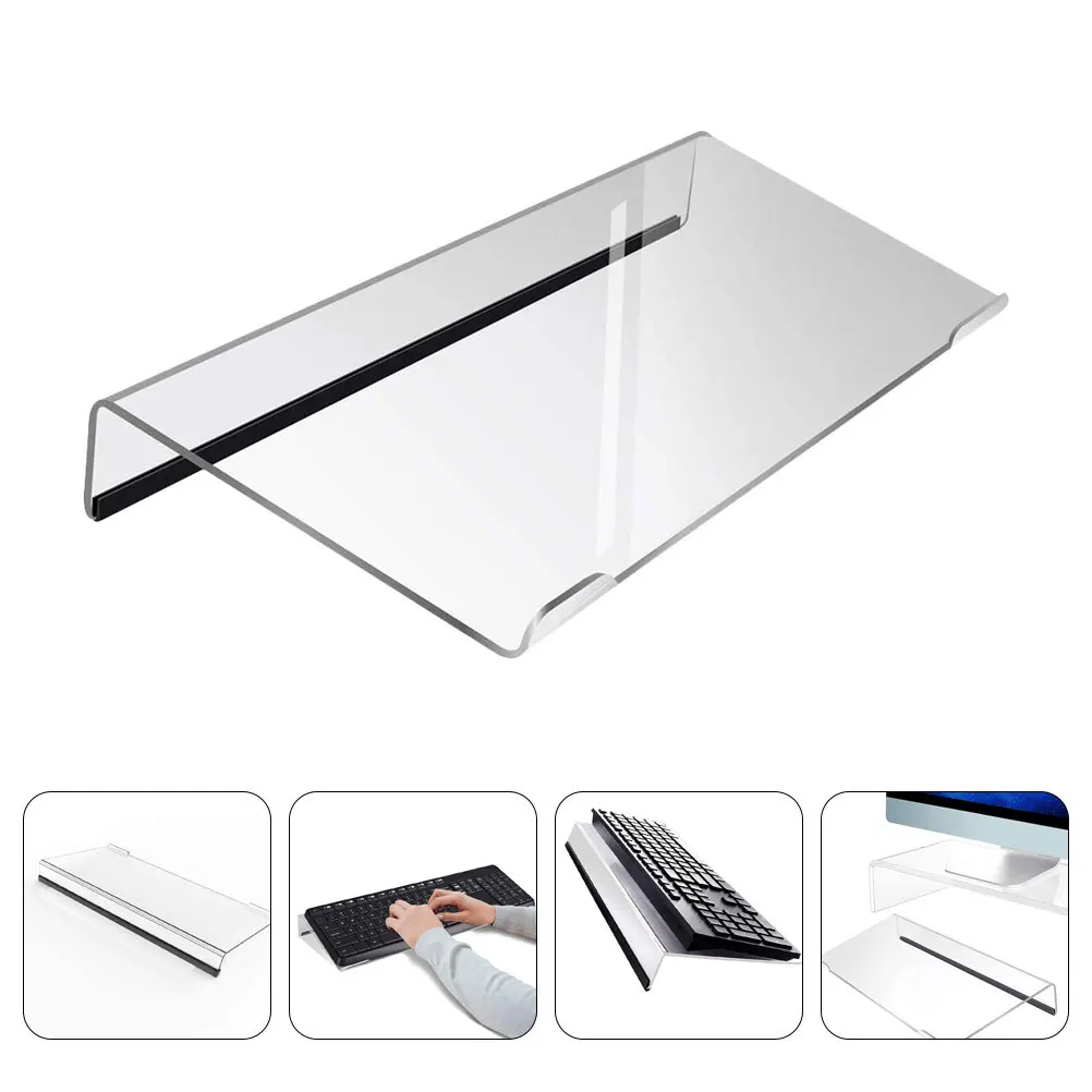 

Tilted Transparent Acrylic Keyboard Holder Nonskid Keyboard Stand Desk Riser Ergonomic Computer Support Tray Holder