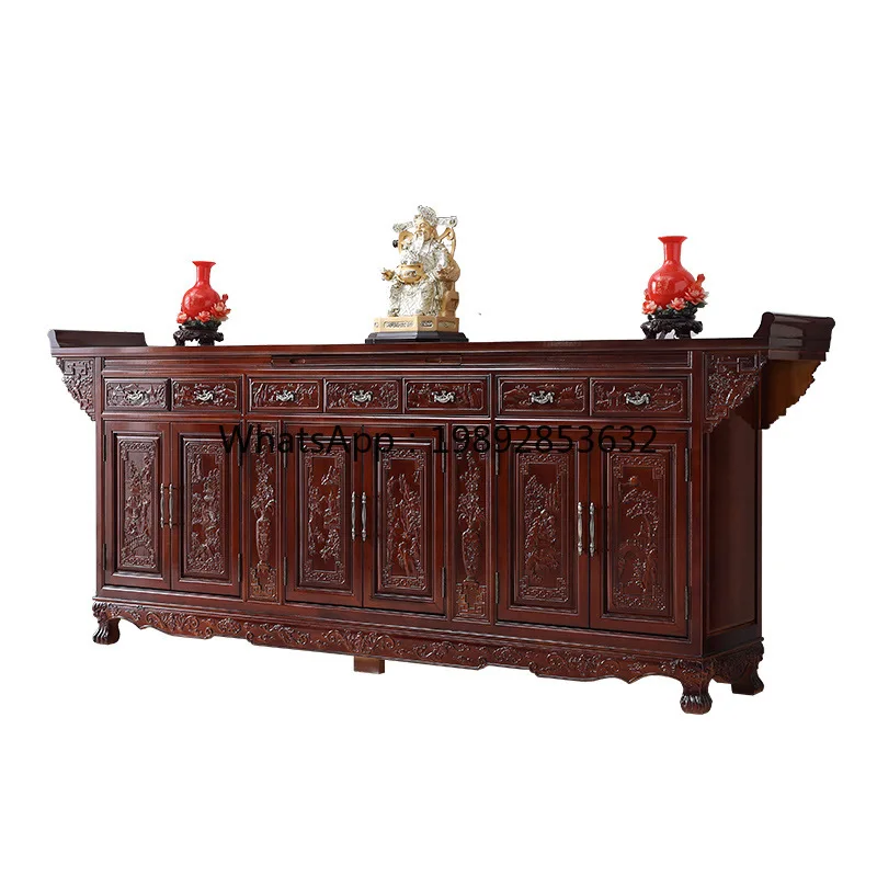 YFY النمط الصيني خشب متين طاولة المذبح غرفة المعيشة مرتفعة خزانة التلفزيون طاولة بوذا منحوتة #4