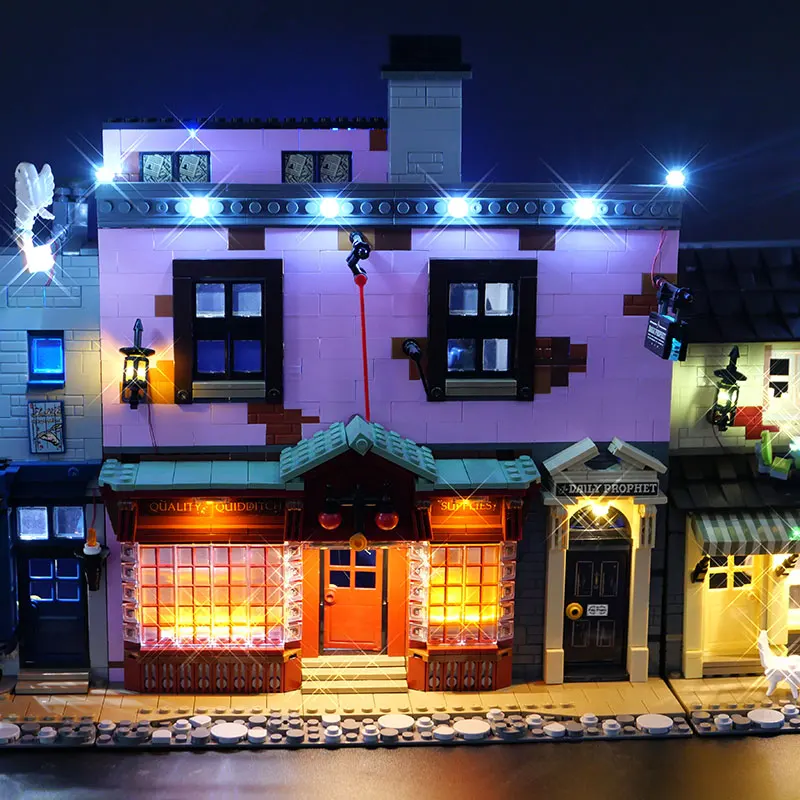 مجموعة إضاءة LED لـ LEGO 75978 المتوافقة مع 70071 Diagon Alley Lamp DIY هدية (لا تشمل مجموعات الطوب لبنات البناء مجموعات النموذج)