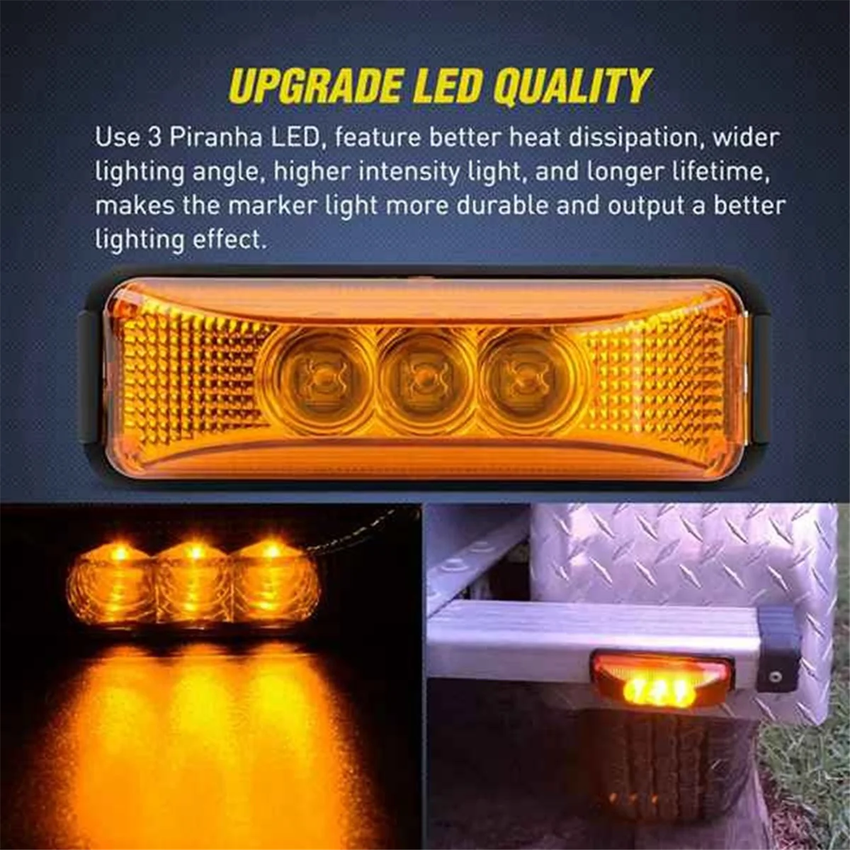 4pair Truck Trailer Universal 24V Shell Piranha Front and Rear LED Side Marker Light Space Indicator