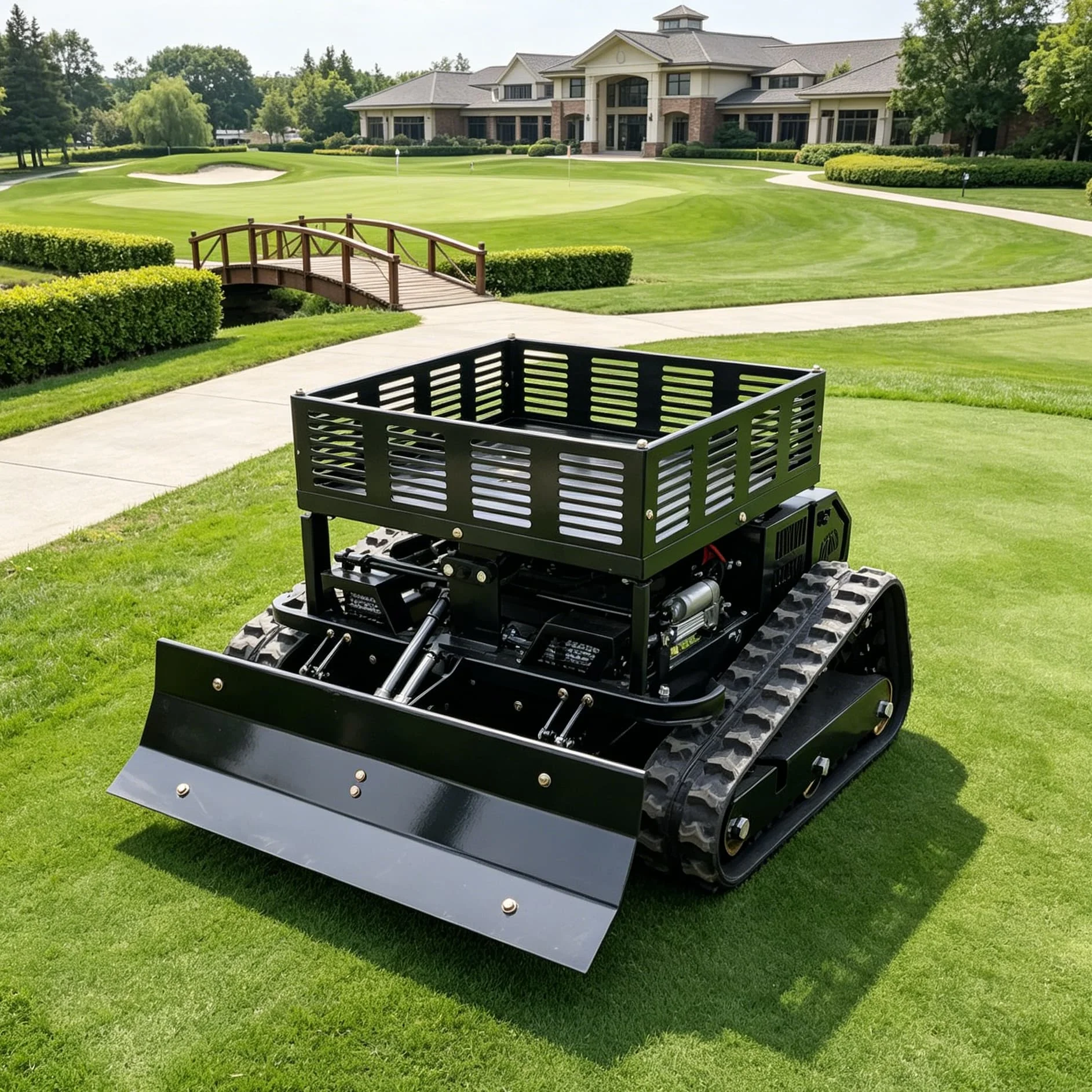 Customized automatic RC robot lawn mower for home garden, smart lawn mower robot with radio control for hands-free lawn care