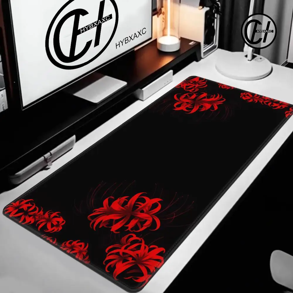 Red Spider Lily Design Large Size No-slip Rubber Mouse pad Computer Gaming accessories Keyboard Desktop Decorate Mat for Offices