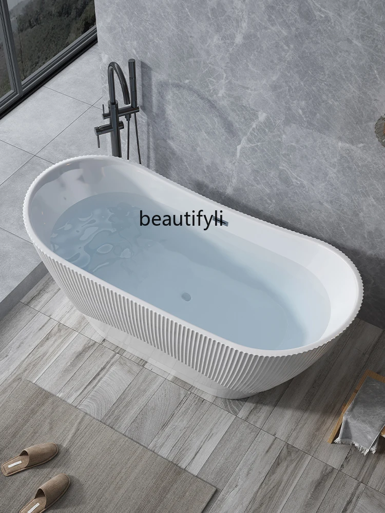 Acrylic Integrated Wave Pattern Hotel Homestay Beauty Salon Independent Household Insulation Bathtub Bathtub