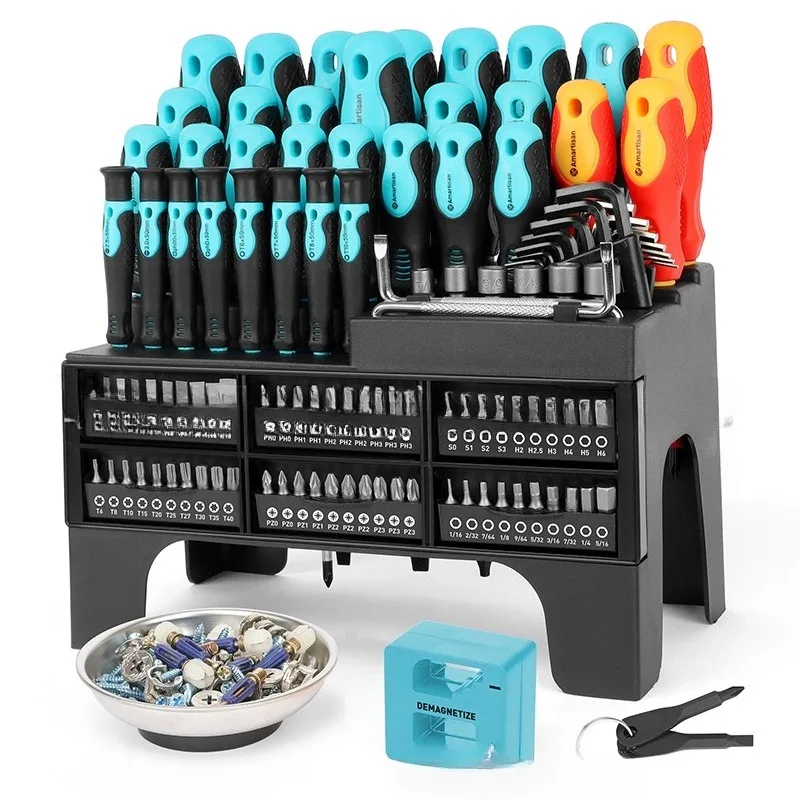 120Pcs Screwdriver Set Magnetic Professional Precision Screwdriver Kit with Storage Rack Home DIY Combination Sets Manual Tools