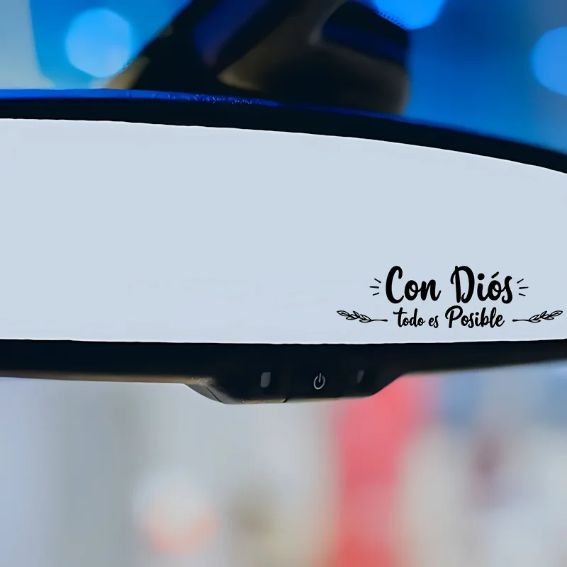 4Pcs Spanish Faith Quote Vinyl Stickers Inspirational Text Decals for Car Interior Mirror Waterproof