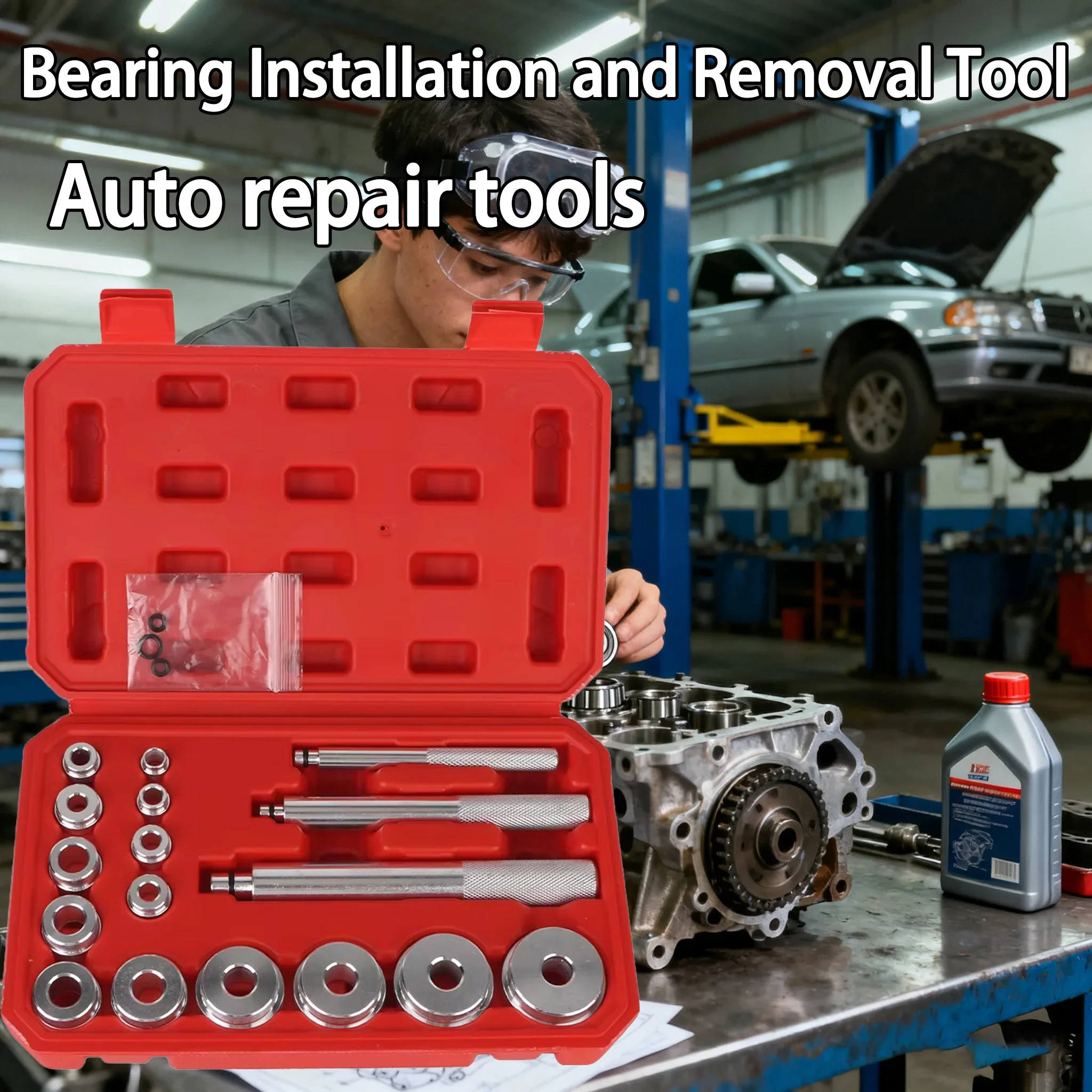 

Bearing Disassembly Tool Repair Kit 17 Pcs/Set Seal Driver Installer Remover Automotive Tools Aluminum wheel bearing kit