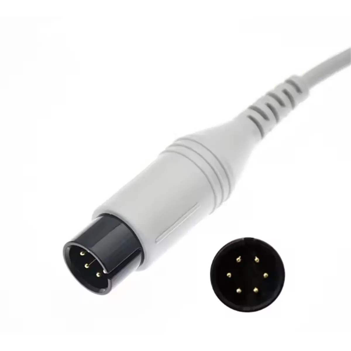 (A60I] Compatible ECG Lead Cable with Leadwires 5lead for Edan & PM7000/8000/9000/ Series Veterinary ECG 6-Pin