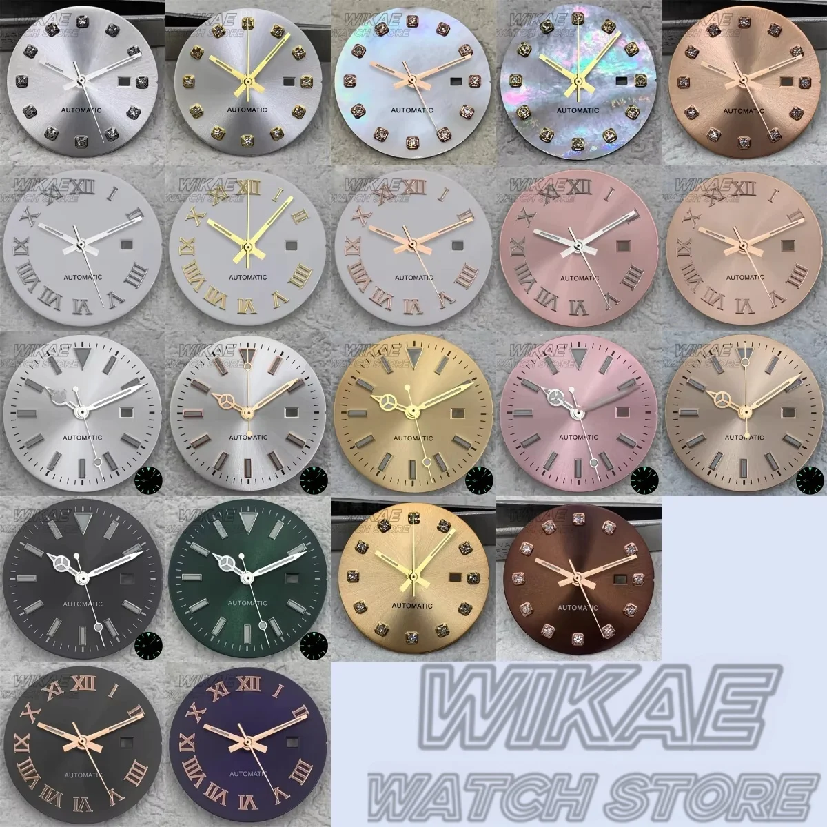 24.5mm NH05 Women's Watch Dial With Hand Roman/Drill Count/Shell C3 Luminous Dial for NH05 06 Lady's Watch Modified Accessories