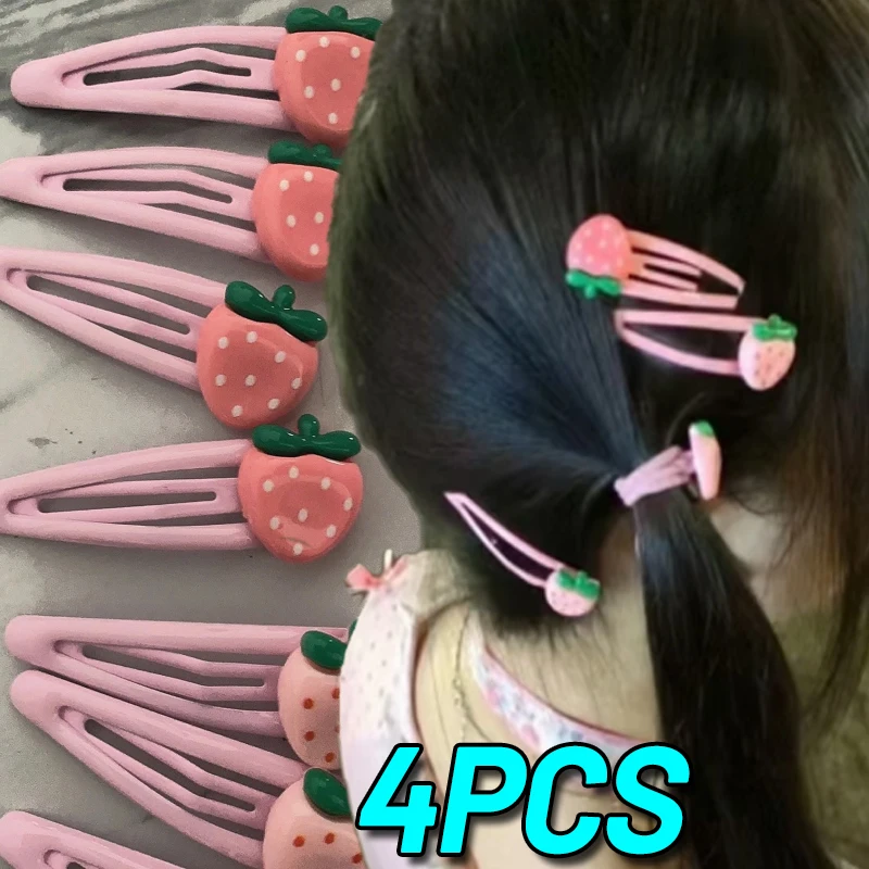 

Cute Strawberry BB Snap Clip Lovely Pink Strawberry Hair Clip Bangs Hairpins Sweet Girls Hairs Y2K Korean Headwear Accessories