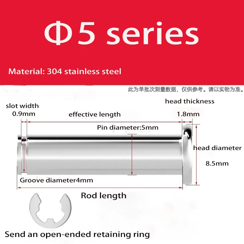 M3 M4 M5 M6 M8 A2 Edelstahl Flachkopflager Zylindrische Positionierungsachse Rolldübelstift mit Schaftsicherungsring – Detail 5