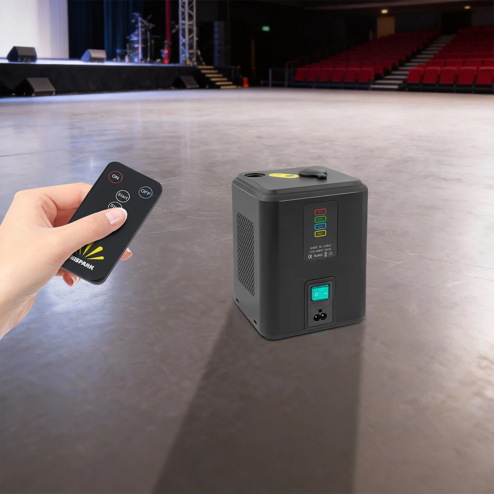 Mini Cold Spark Machine, 350W Stage Effect Lighting with Remote Control, ABS Floor Standing Visual Effect Device for DJ Weddings Parties Concerts view 6