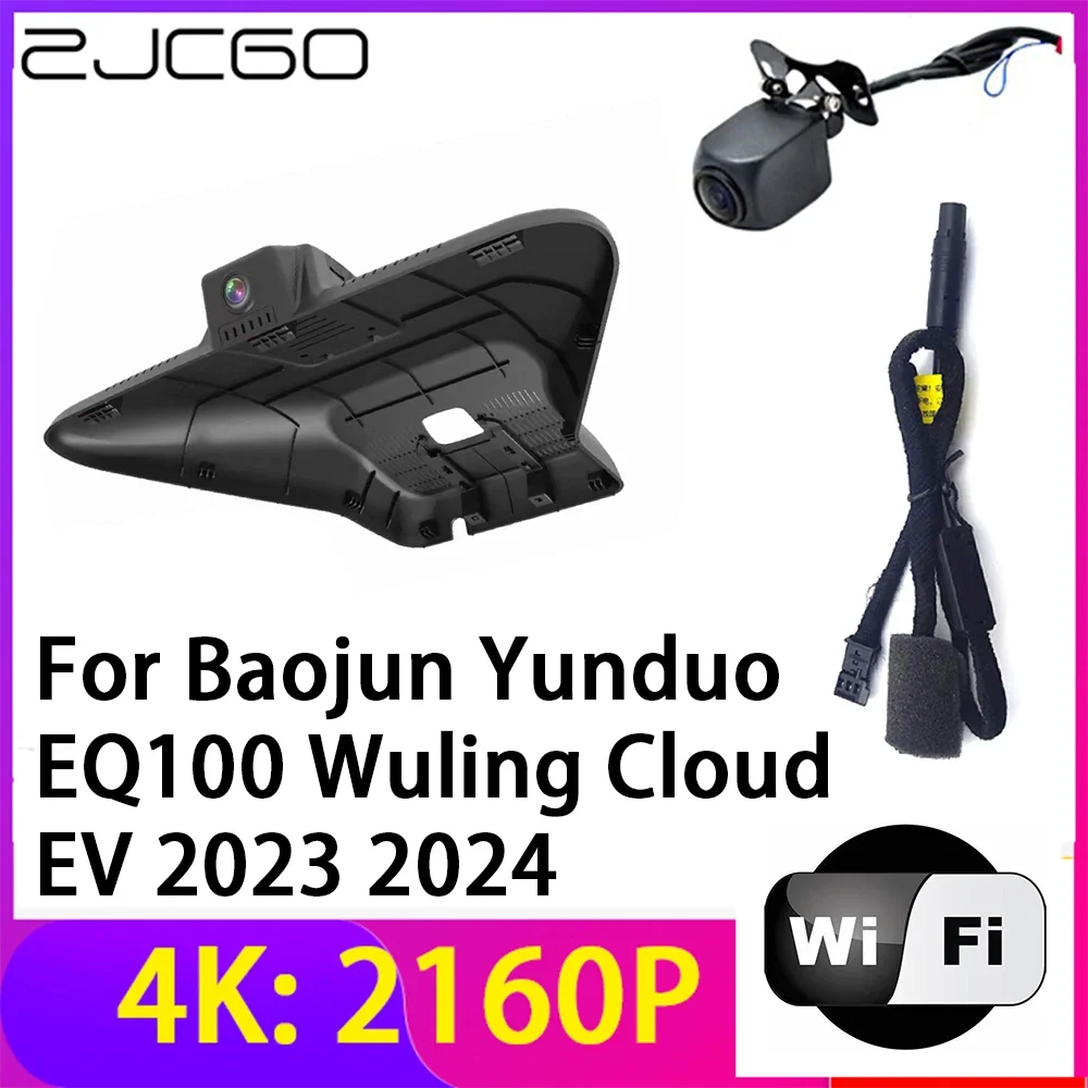 

ZJCGO 4K 2160P Dash Cam DVR Camera 2 Lens Recorder Wifi Night Vision for Baojun Yunduo EQ100 Wuling Cloud EV 2023 2024