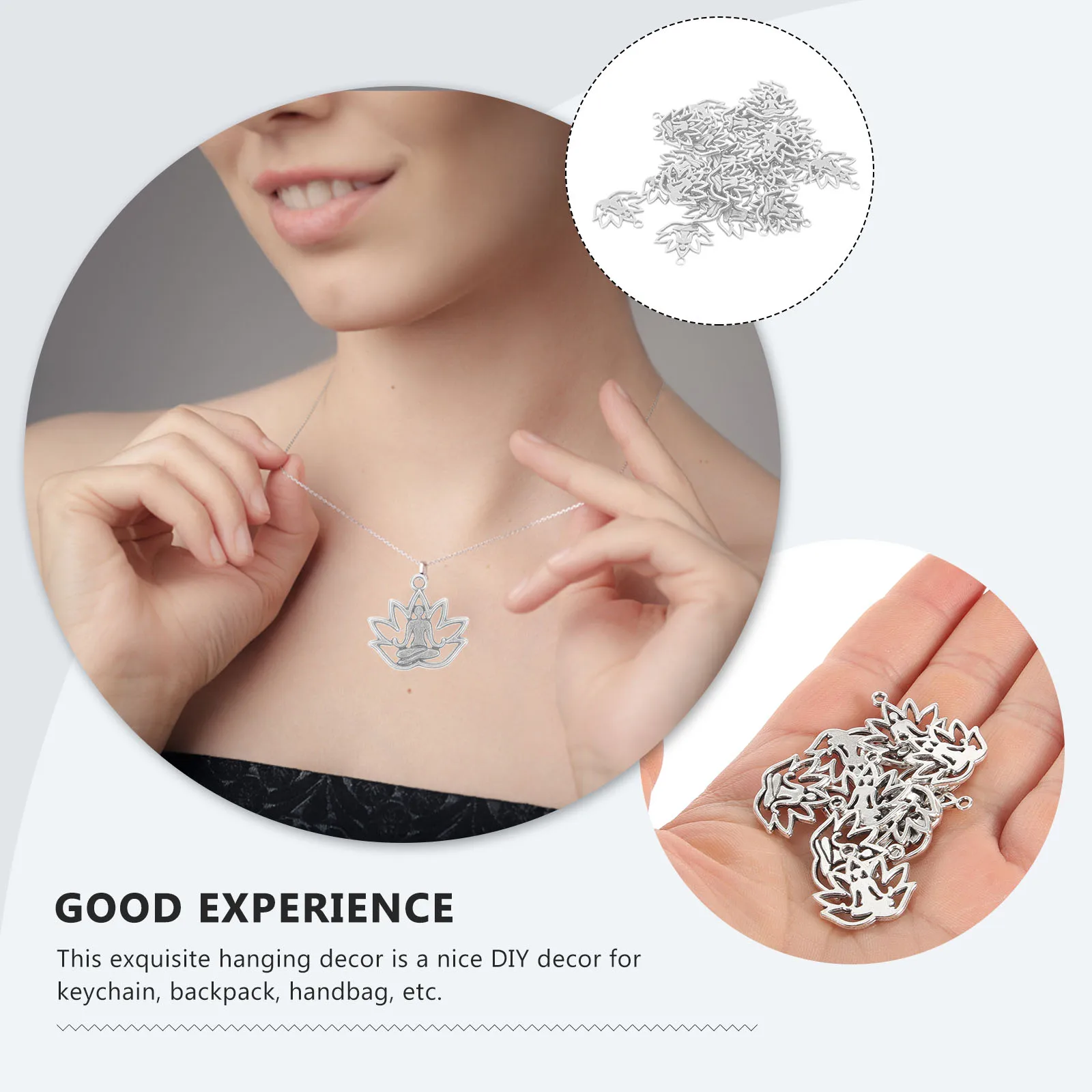 

100 Pcs Spiritual Guanyin Pendant Necklace Pendants for Jewelry Making Vintage Cute Alloy Charm