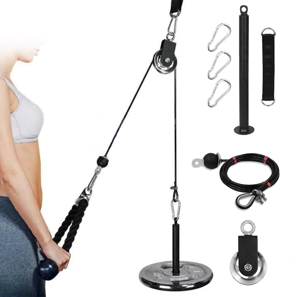 Pulley Cable Machine Attachment System with Upgraded Loading Pin Super-Silent Detachable 360 Degree Rotation Pulley  Fitness