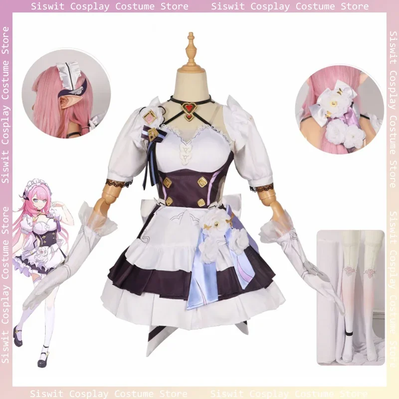 Game Honkai Impact 3rd Elysia Costume Cosplay Props Accessories Full Outfit Anime Cute Maid Dress Up Festival Party Carnival Set