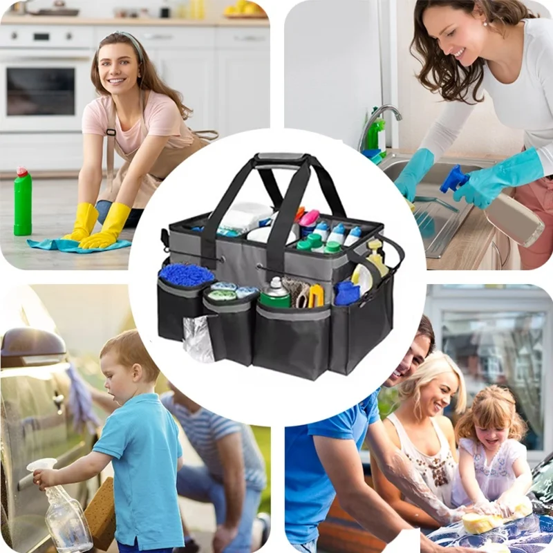 Multifunktionale Werkzeugtasche, Reinigungswerkzeug-Aufbewahrungstasche, wasserdicht und verschleißfest, große Kapazität, Oxford-Gewebe-Aufbewahrungstaschen – Detail 5