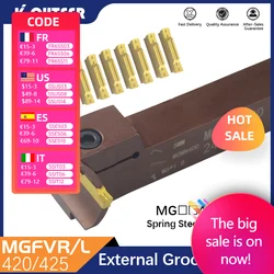 MGFVR taglierina per scanalature a 7 forme MGFVR420/MGFVR425 gamma di lavorazione a doppia testa 24-400 inserto in metallo duro MGMN400 strumento di scanalatura