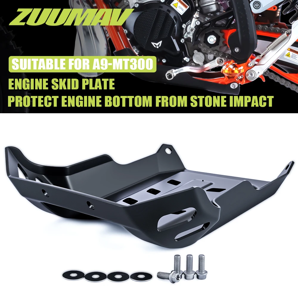 ZUUMAV 2‑Stroke Skid Plate, Engine Guard Bolt‑On Heavy‑Duty Protector for A9‑MT300 S9‑MT300 Dirt Pit Bike