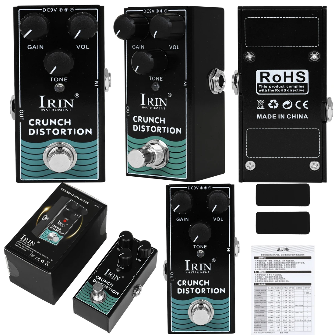 

IRIN RF-03 Electric Guitar Effect Pedal British Distortion CRUNCH Distortion Single Guitar Effect Pedal True Bypass Guitar Part