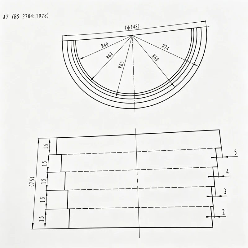 A7 Calibration Test Block BS 2704:1978 Ultrasonic Non‑Destructive Testing UT Calibration Block for Flaw Detector Probe Adjustmen view 4