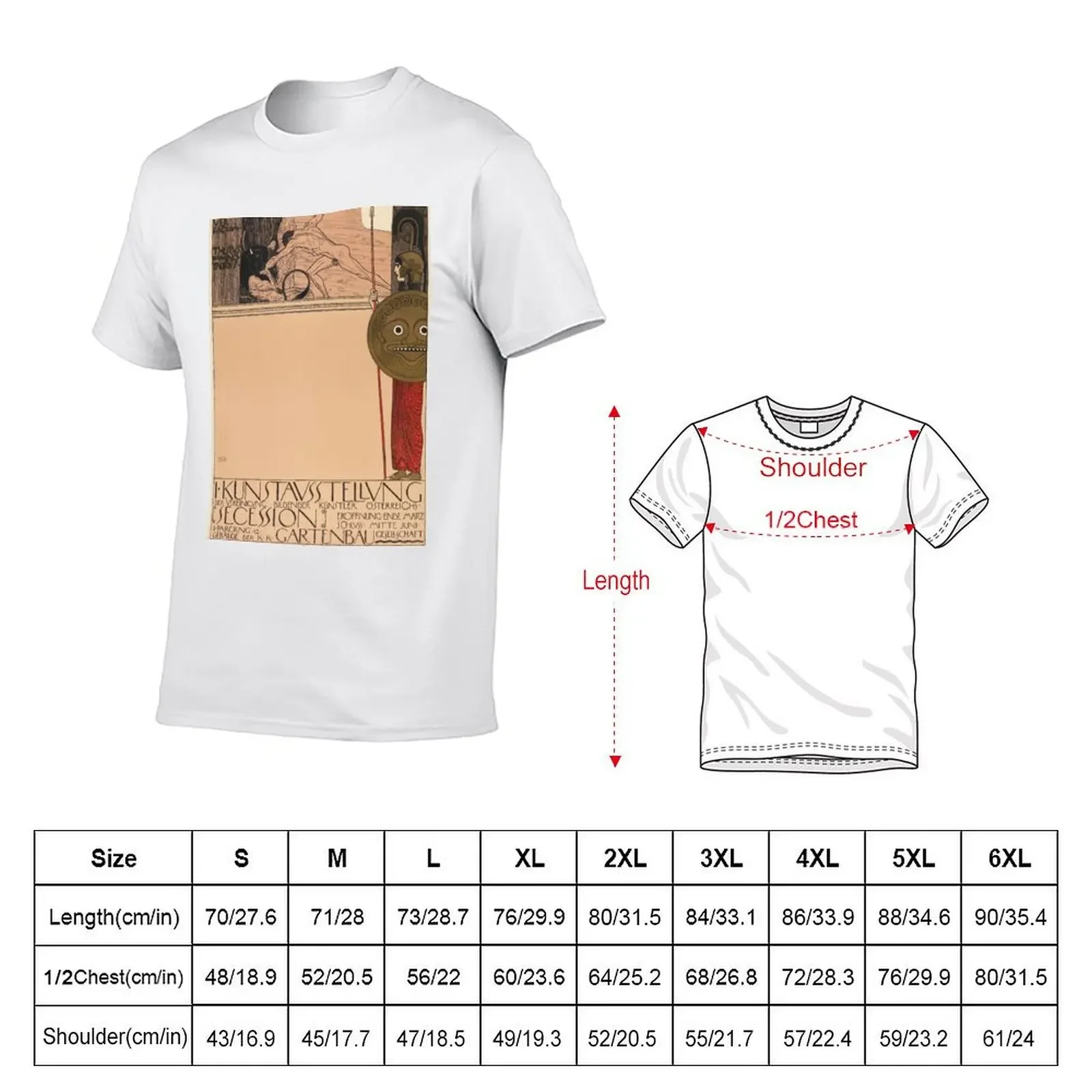 Gustav Klimt Austrian painter Plakat der 1. Ausstellung der Secession (1898) T-Shirt korean fashion mens t shirts