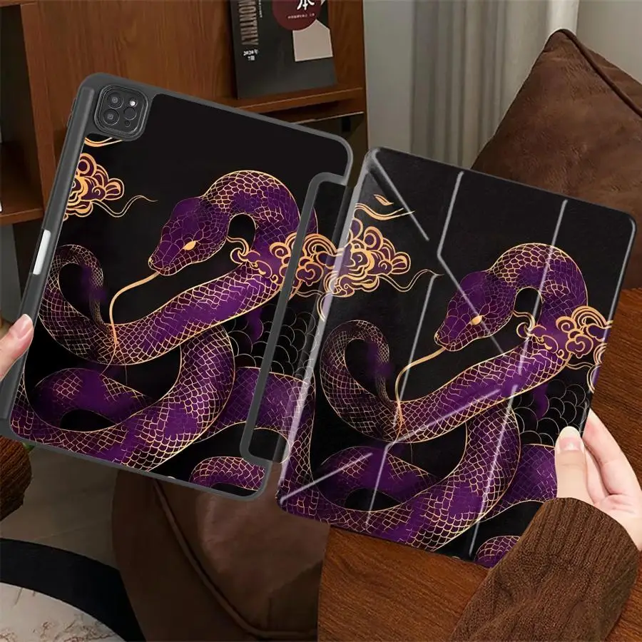 Capa Protetora para Tablet iPad Pro 2025 Air 4 5 M3 M2 1 2 M4 11 polegadas Mini 6 7 Pro 11ª 10ª 9ª 8ª 7ª 12.9 polegadas Flor de Ameixa