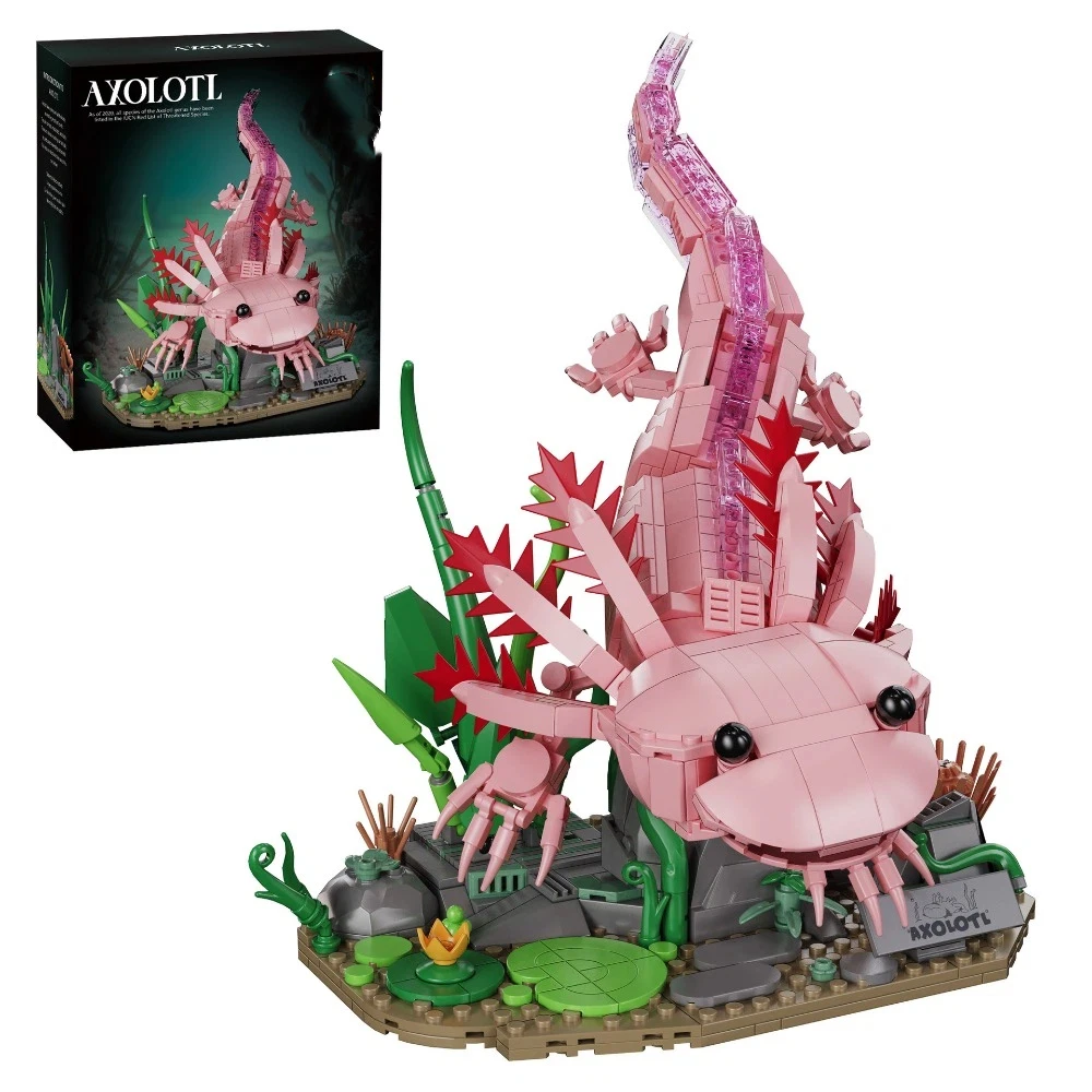 998PCS MOC Creative Aquatic Amphibian Axolotl Model Building Blocks Construction Bricks Educational Toy Gift for Children Adult