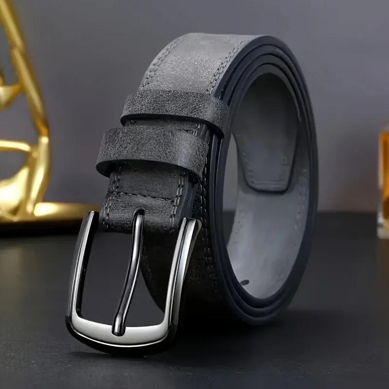 Men's Designer Casual Belt with Metal Needle Buckle -  Fashion Luxury Belt, Versatile for Everyday & Formal Wear, For Ideal Gift