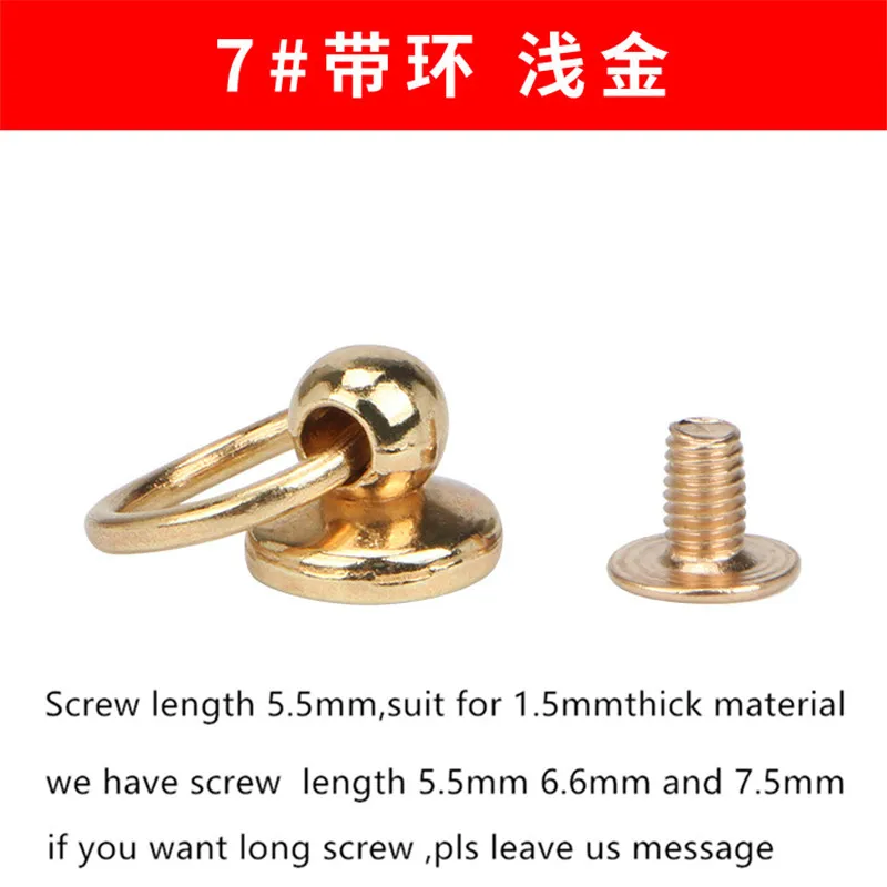Metall Messing Niete Nagel Schnalle Drehschraube Nieten Knopf Leder Handwerk Zubehör Handtasche Aufhänger Stecker – Detail 5
