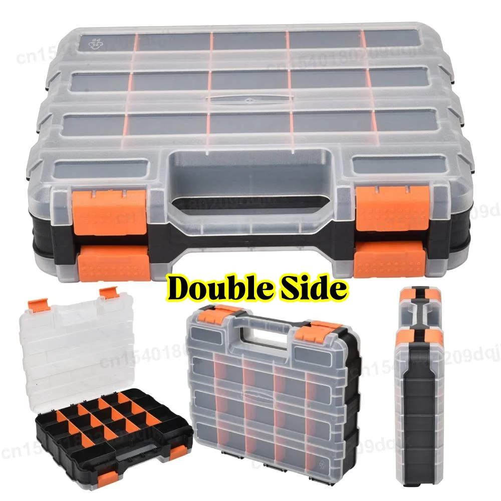 Double Side Tools Box Organizer Plastic Hardware Storage Box Screws Nuts Small Parts Storage Case Tool Arrangement Box