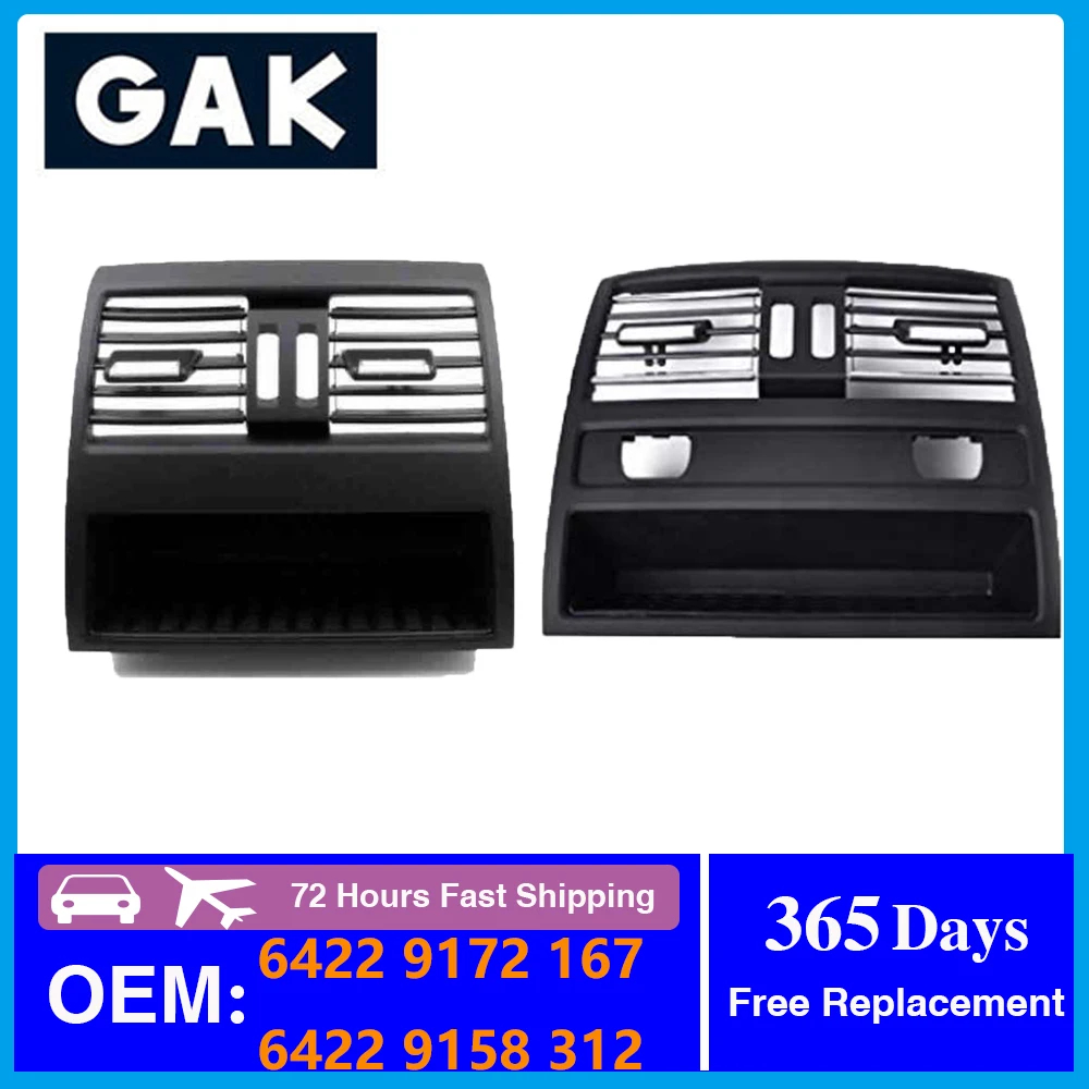 

GAK New Black Rear AC Conditioning Air Vent Grill Center For BMW 5 Series F10 F11 2010-2016 64229172167 64229158312