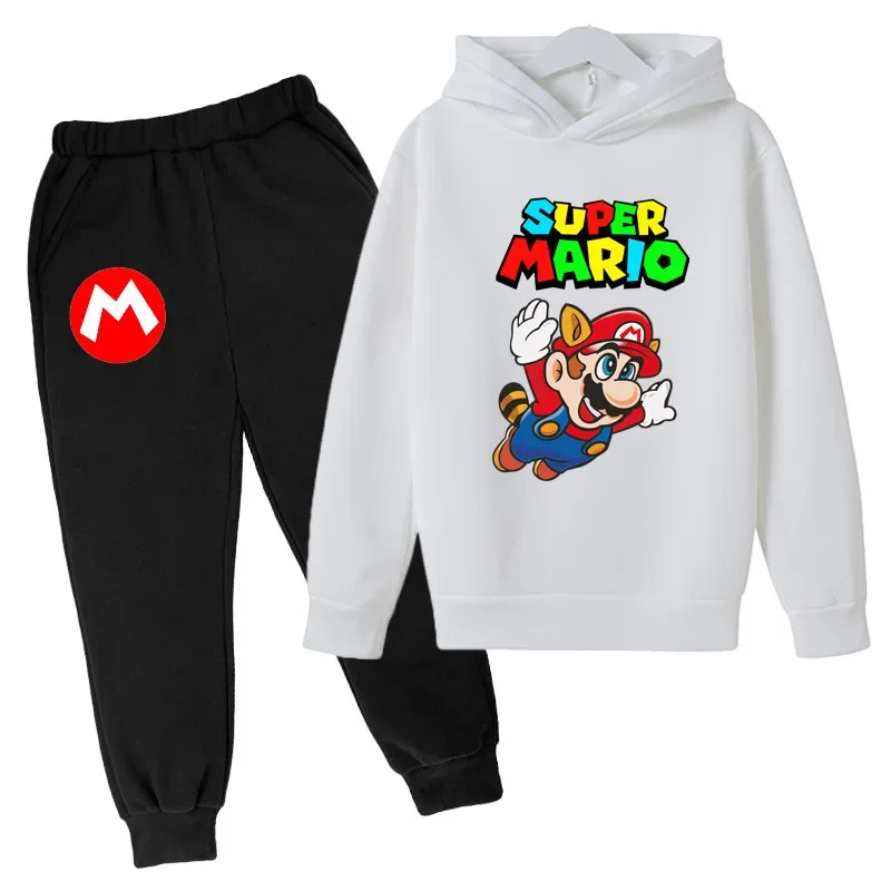 

Super Mario cartoon fun print children's two-piece suit autumn and winter casual fashion warm boys and girls long-sleeved suit