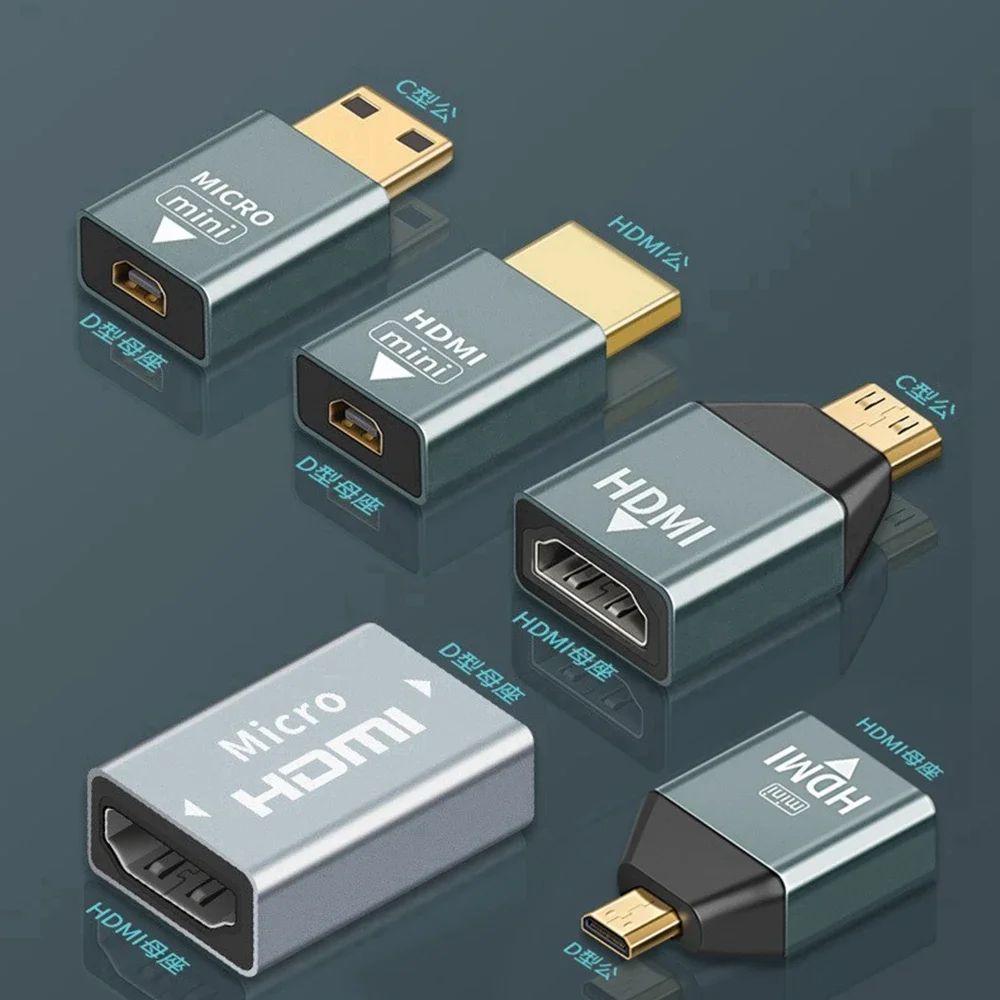 4K 60HZ Mini Micro HDMI-Compatible to adapter converter For Laptop Graphics Card Camera TV Monitor HDMI Adapter Audio Video