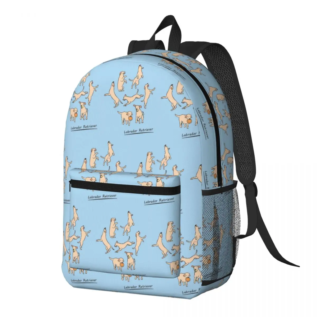 Playing Light Yellow Lab Labrador Retriever Backpack Daypack Large Capacity Kids BookBag School Bag Shoulder Bags for Men Women
