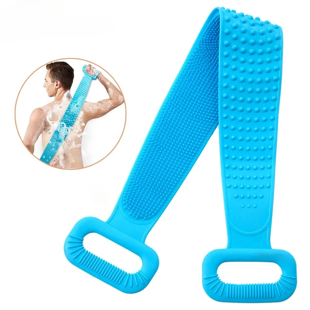 Body Silicone Brush Scrub Body Exfoliating Sponge Brush Bathroom Shower Back Brush Bath Scrub Clean Tool Stain Removal Bath Belt