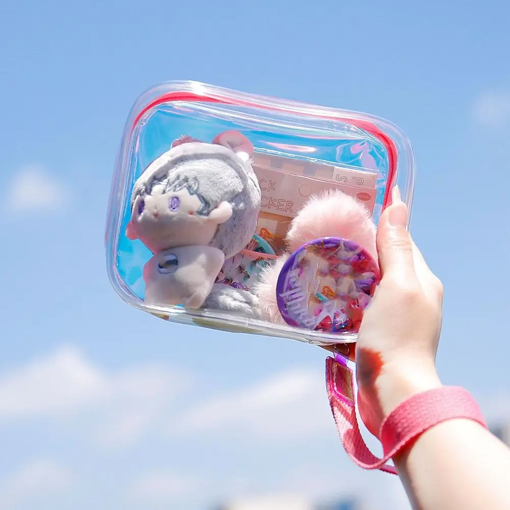 PVC Protective Bag Portable Doll Organizer Box Colorful Doll Zipper Dustproof Box Doll Bag Keychain Bag Thickened Doll Bag