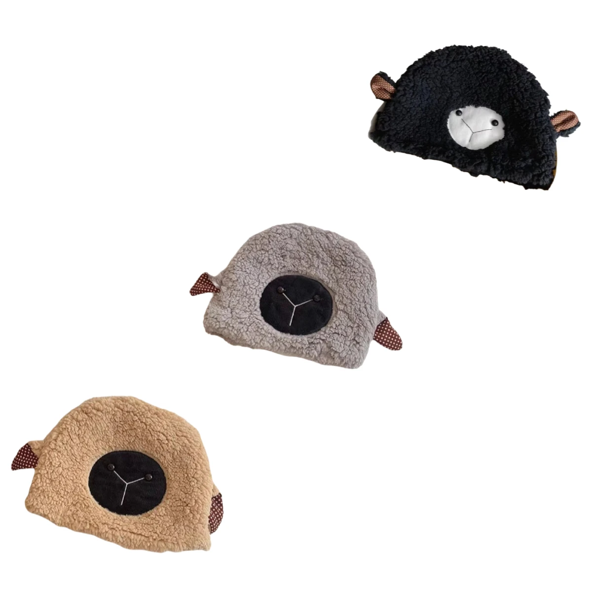 

Cute Lamb Plush Hat Soft and Comfortable Fashionable Versatile Pullover Hat Cycling Warm Ear Protection Lamb Wool Thermal Hat