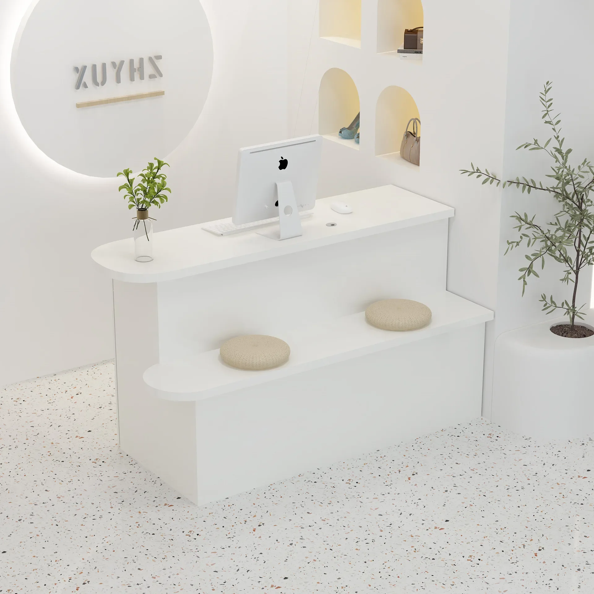 New clothing store checkout page Women's clothing store bar table Simple modern small children's clothing nail salon front desk