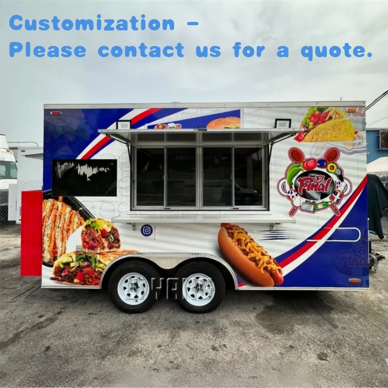 custom.China Factory ODM OEM Stainless Steel Concession Fully Equipped Food Trailer USA Kiosk Shopping Mall Mobile Fast Food Tru
