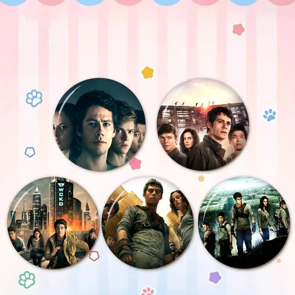 Movie Series The Maze Runner Photo Brooches Creative Round Badge Gifts Pins 32/44/58mm