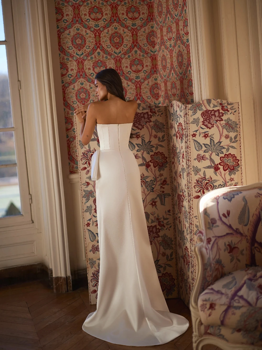 Slim Fit Mermaid Satin Wedding Dress Sweetheart Neckline Customized Ruched Long Simple Bridal Gown Zipper Back High Quality