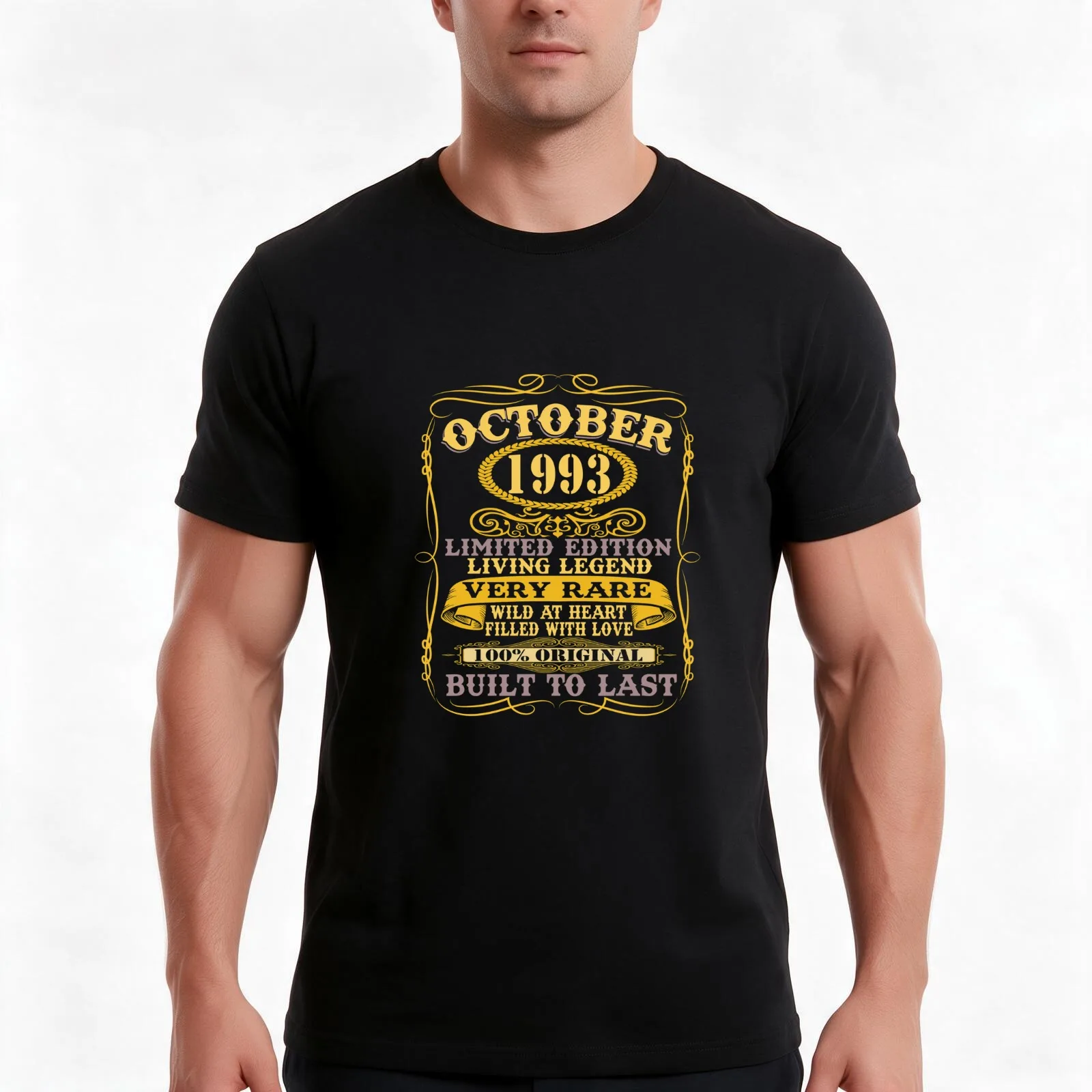October limited edition 1993 T-Shirt, Summer Casual Cotton Tee, Oversized Streetwear Tops, Vintage Graphic Print, 100% Cotton