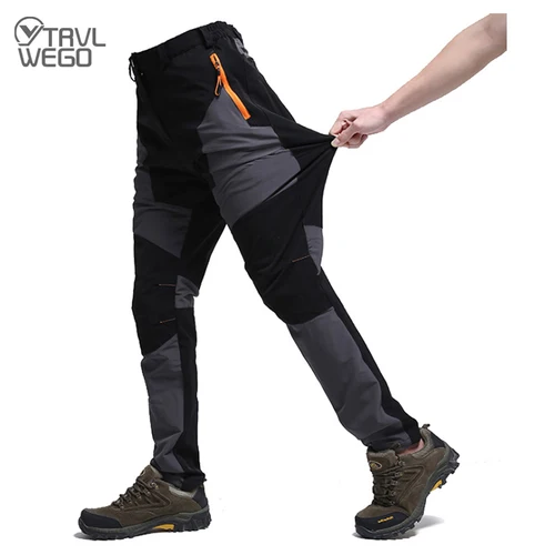 Imagen 2 del producto TRVLWEGO, pantalones de senderismo de verano para hombre, resistentes al desgaste, prevención de salpicaduras de agua, pantalones elásticos finos de secado rápido a prueba de rayos UV para acampar