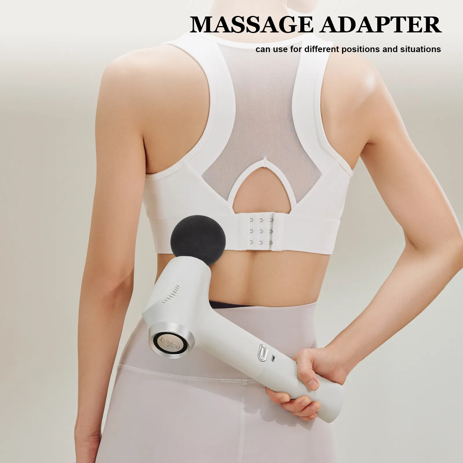 1Set Fascia Massage Fitness Massager Adapter Black for Deep Tissue Muscle Joint Pain Blood