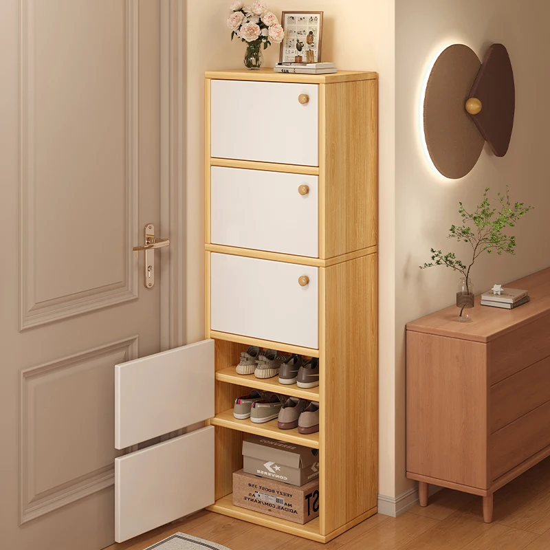 shoe cabinet household door indoor storage cabinet integrated against the wall corridor corridor vertical