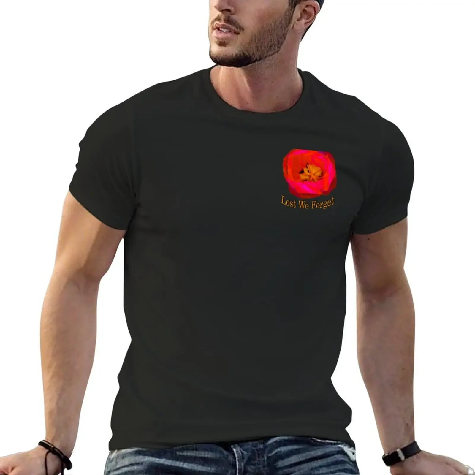 

Lest We Forget - Pocket Badge T-Shirt new edition tops customizeds mens vintage t shirts