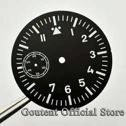 Goutent 38.9mm 1 PCS Green Luminous Black Watch Dial Fit ETA 6497 or Seagull ST3600 Movement Watch Face